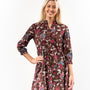 The Hamilton Cinch Waist Dress in Chocolate Brown Floral