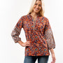 The Tinley Autumn Sunset Block Print Cotton Tunic
