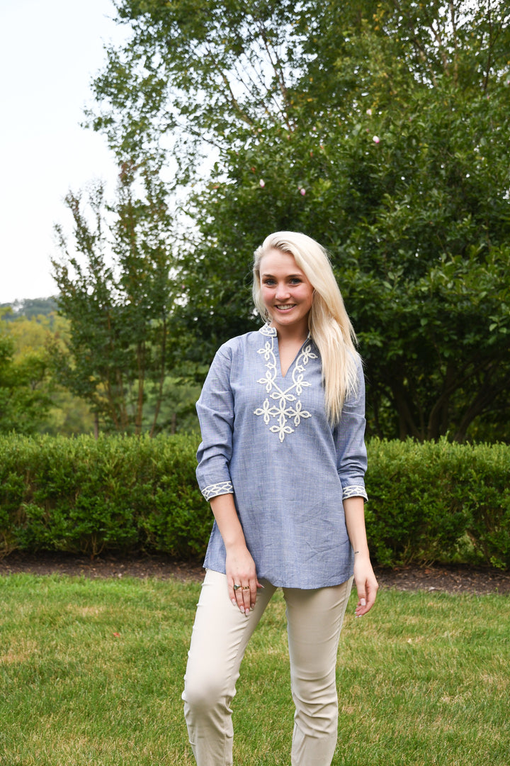 The Brie Embroidered Tunic — view 3