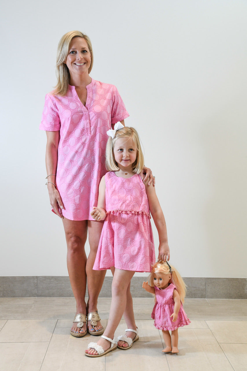 Pretty in Pink Pom Pom Embroidered Dress for Girls – Liza Byrd
