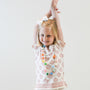 The Kylie Tee Shirt in White and Terra Cotta Hand Block For Girls