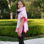 The Flamingo Fleece Poncho for Girls