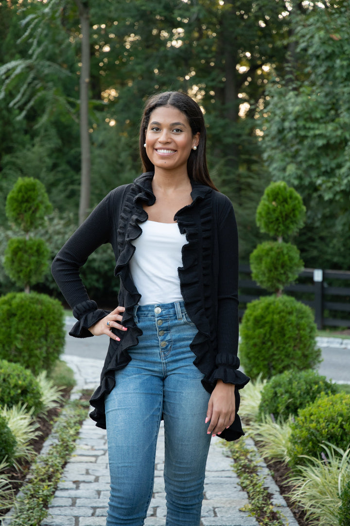 The Paige Ruffle Cardigan — view 2