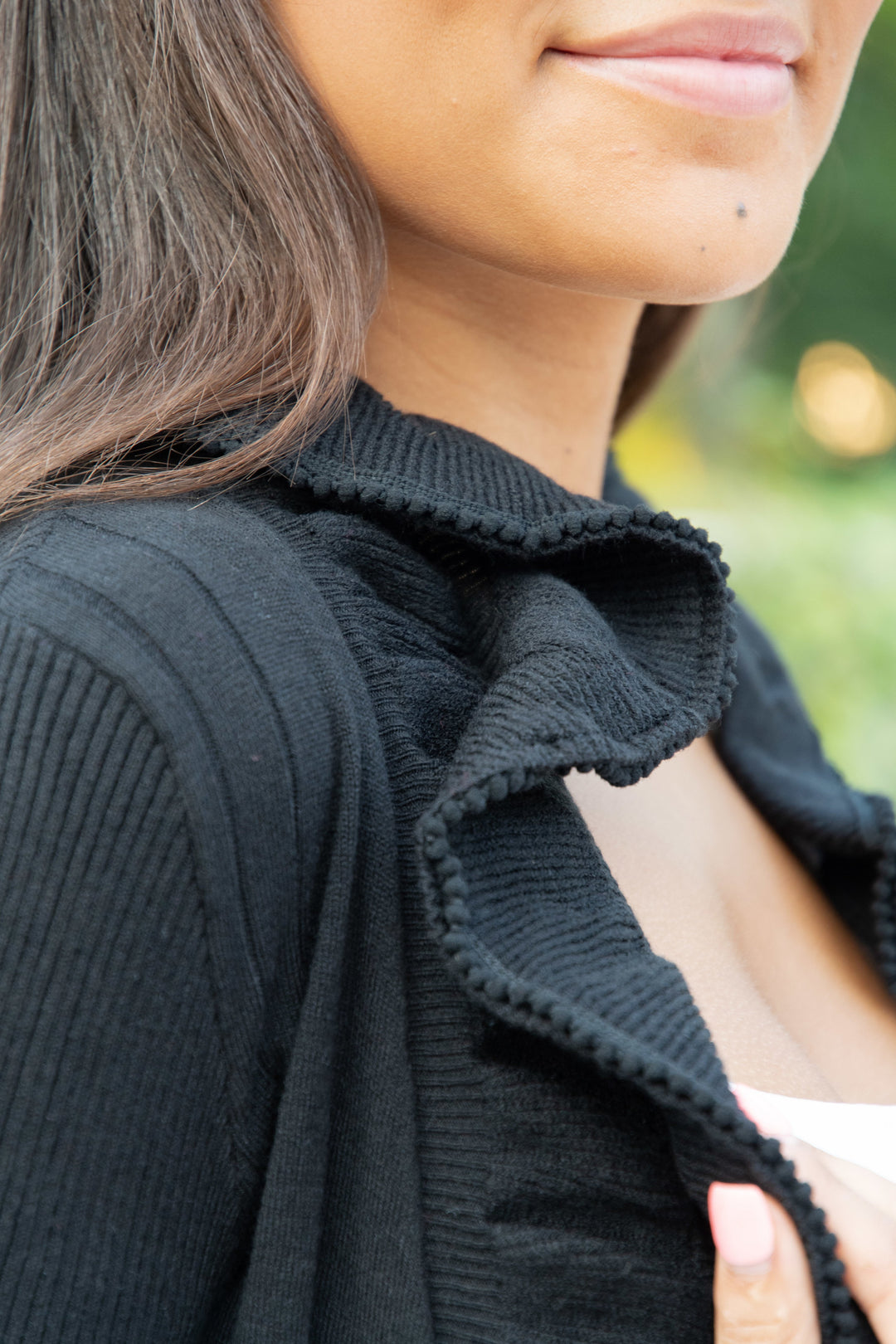 The Paige Ruffle Cardigan – Liza Byrd