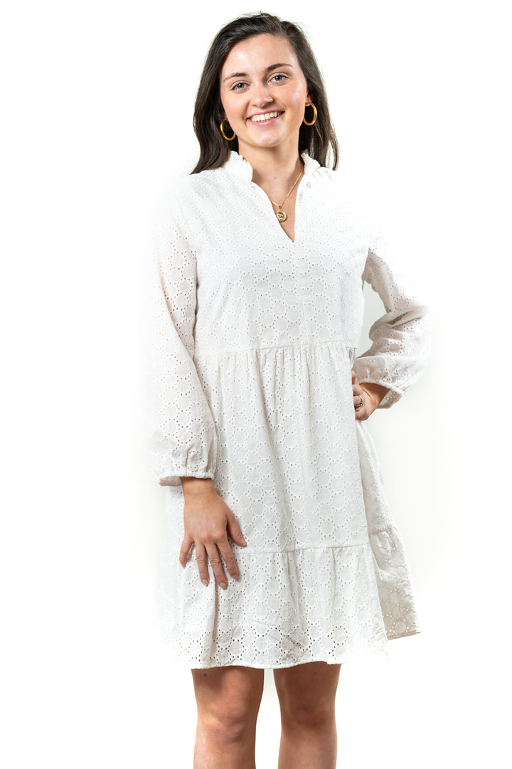 The Lilliana White Eyelet Dress
