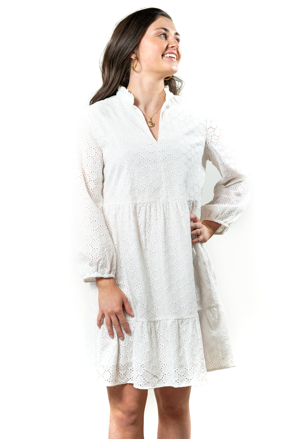 The Lilliana White Eyelet Dress — view 2