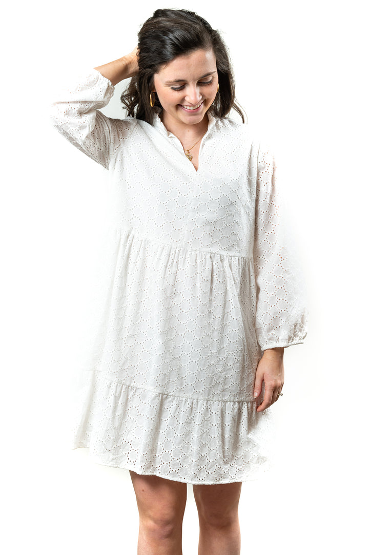 The Lilliana White Eyelet Dress — view 3