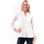 The Clayton Button Front Top in White