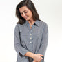 The Mason Blue, Black and White Patterned Print
