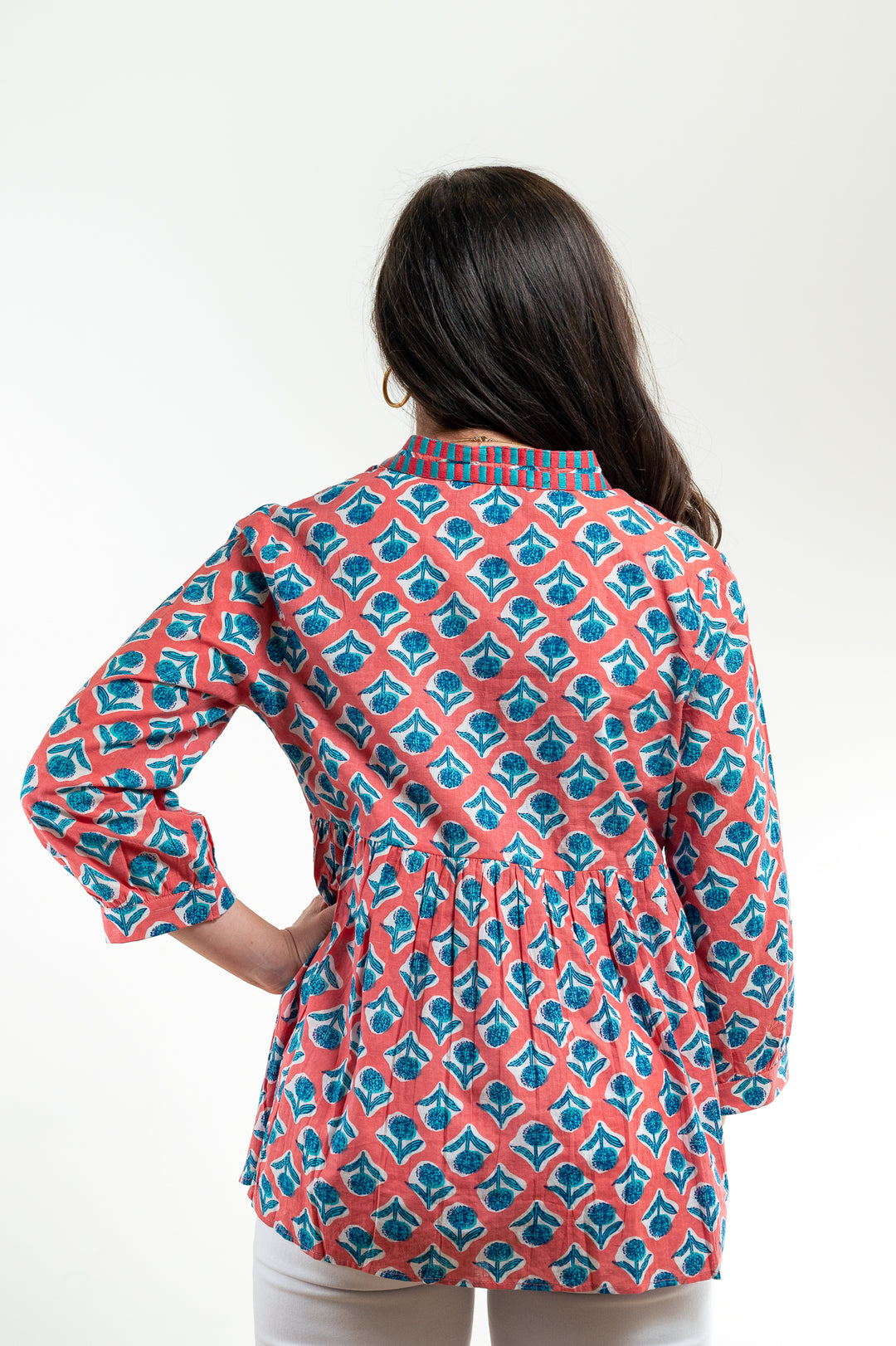 The Morley Cotton Embroidered Top in Coral — view 4
