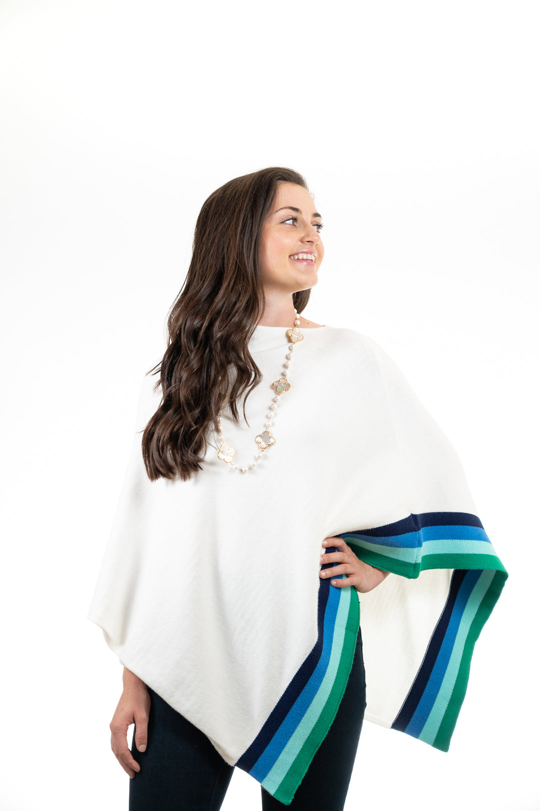 The Perry Striped Poncho — view 4
