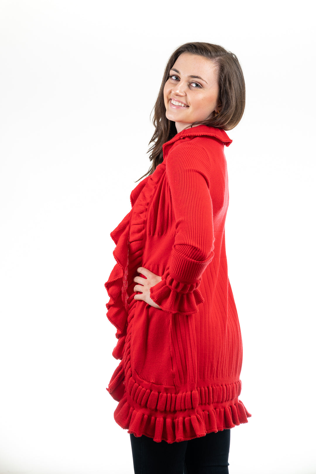 The Paige Ruffle Cardigan — view 18