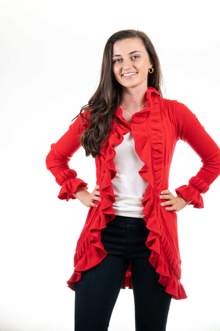 The Paige Ruffle Cardigan — view 15