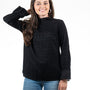 The Vineyard Smocked top in Midnight Black