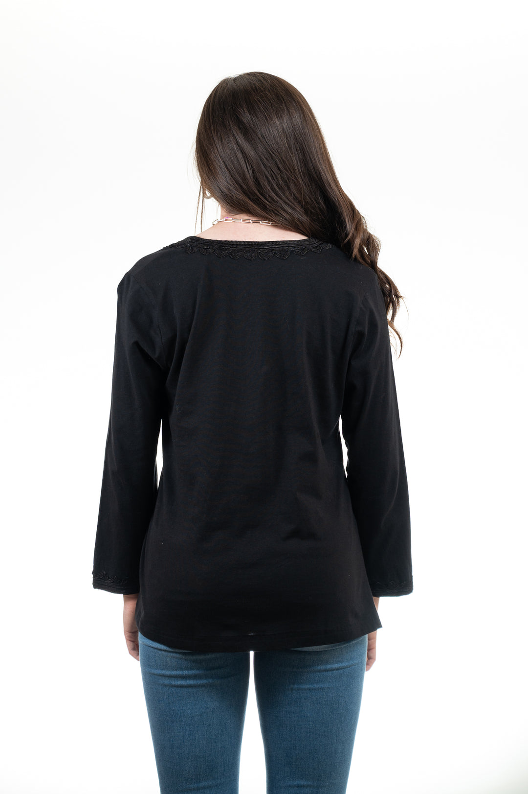 The Gigi Scroll Knit Tunic in Ribbon Red — view 3
