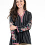 The Antiqua Embroidered Tunic In Black and White