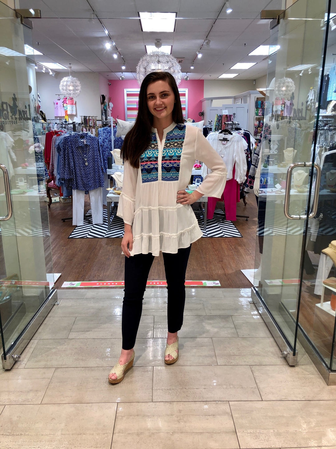 The Makayla Embroidered Cotton Gauze Tunic