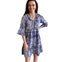 The Carson Dress in Denim Blue and Cream