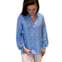 The Gilly Blue an Blue V-Neck Top
