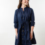 The Hamilton Cinch Waist Dress in Navy