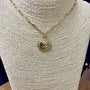 Paperclip Chain Repurposed Designer Button Necklace
