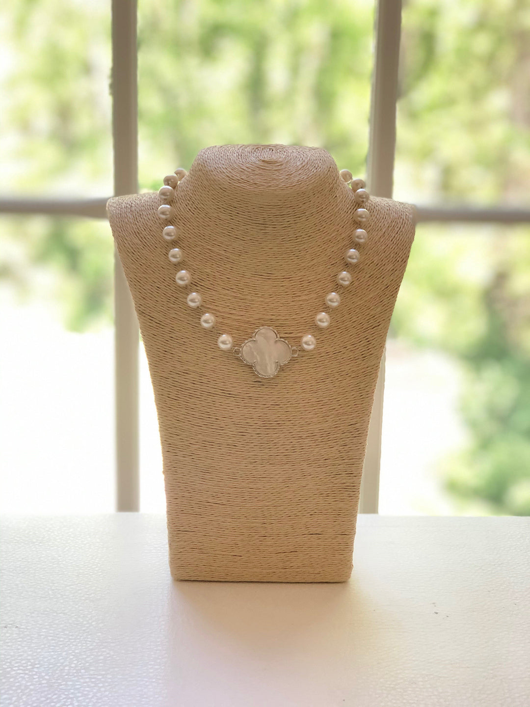 The Georgia Single Clover Pearl Necklace — view 2