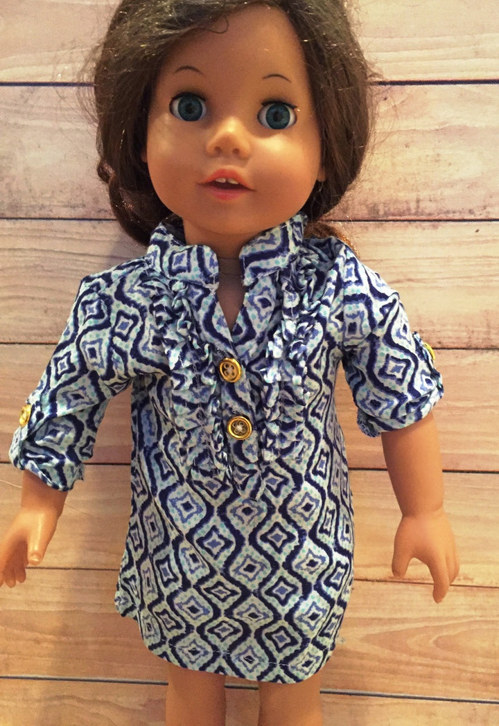 Julia Diamond Print Doll Tunic — view 3