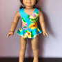 Doll Floral Bathing Suit and Beach Ball Set