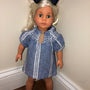 The Michelle Doll Dress in Chambray and White Stripe