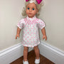 The Michelle Doll Dress in Pink and White