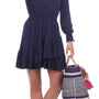 The Evelyn Knit Smocking Dress in Navy