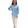 The Eloise Top In Turquoise Cotton