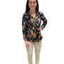 The Avery Multi Ikat Button Front Top