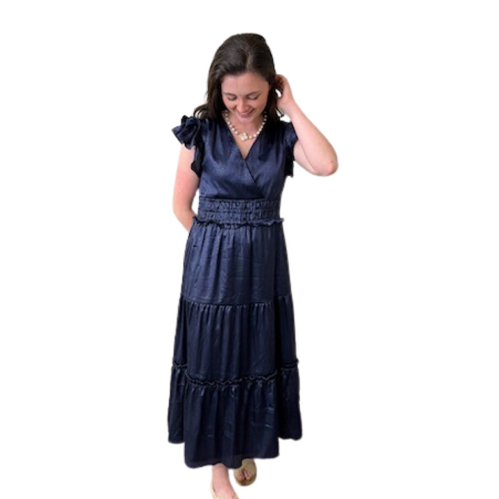 The Ryan Dress in Navy Tonal Floral — view 2