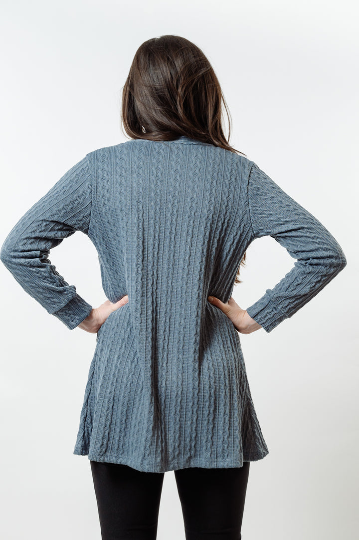 The Lolly Cable Knit Sweater in Grey — view 5