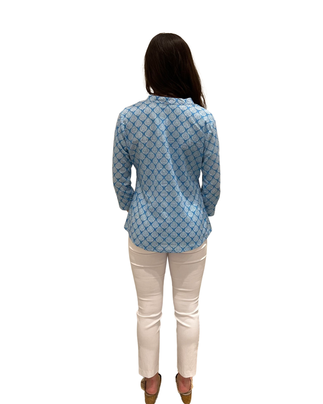 The Eloise Top In Turquoise Cotton — view 3