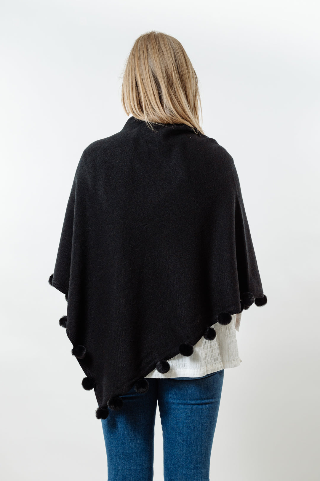 The Rixey Fur Ball Pompom Poncho — view 8