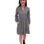 The Marnie Notch Neck Dress in Black and White Polka Dot