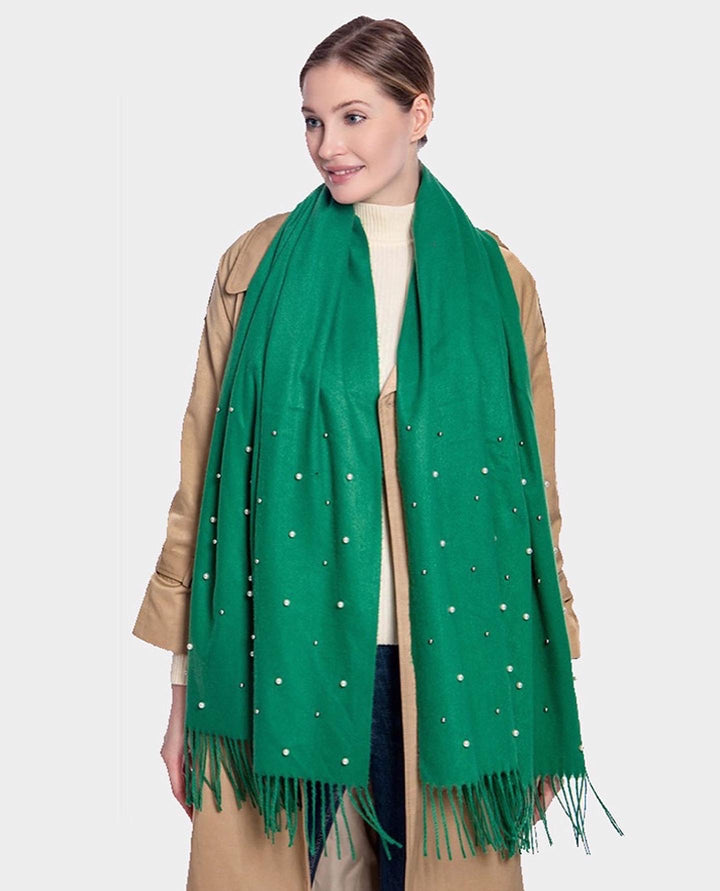 Pearl Embellished Oblong Scarf — view 3
