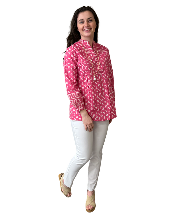 The Finley Pretty in Pink Cotton Block Print Tunic