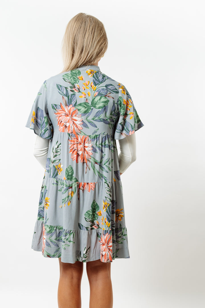 The Pamela Grey Floral Side Pocket Dress — view 3
