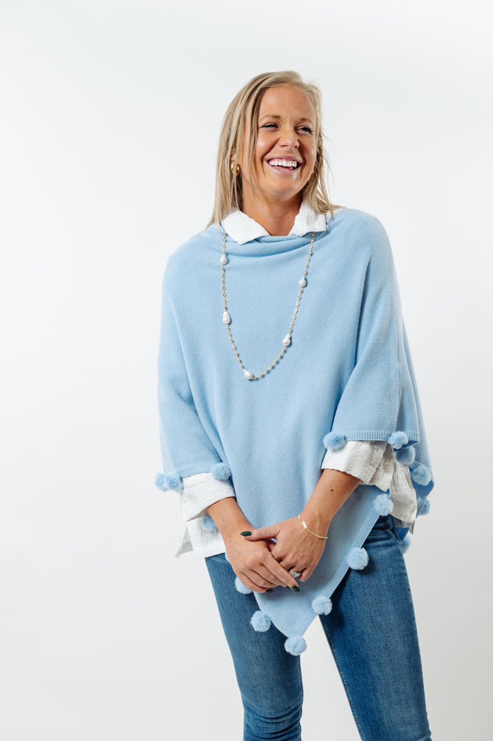 The Rixey Fur Ball Pompom Poncho — view 12
