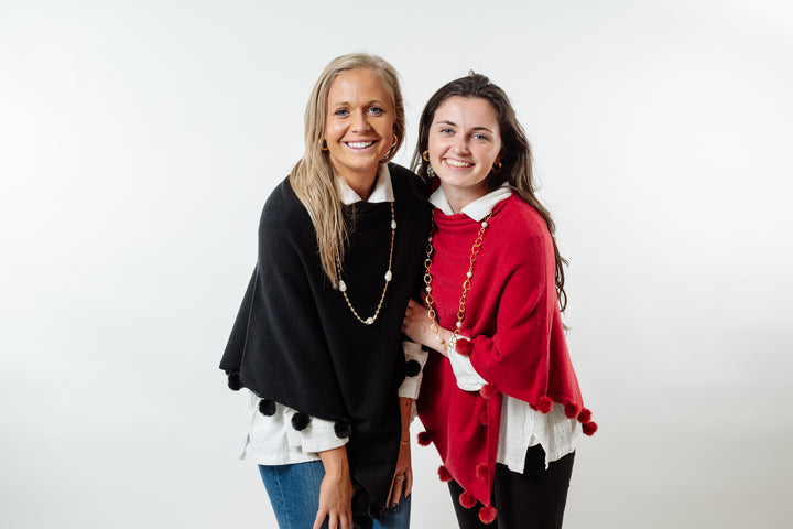 The Rixey Fur Ball Pompom Poncho — view 6