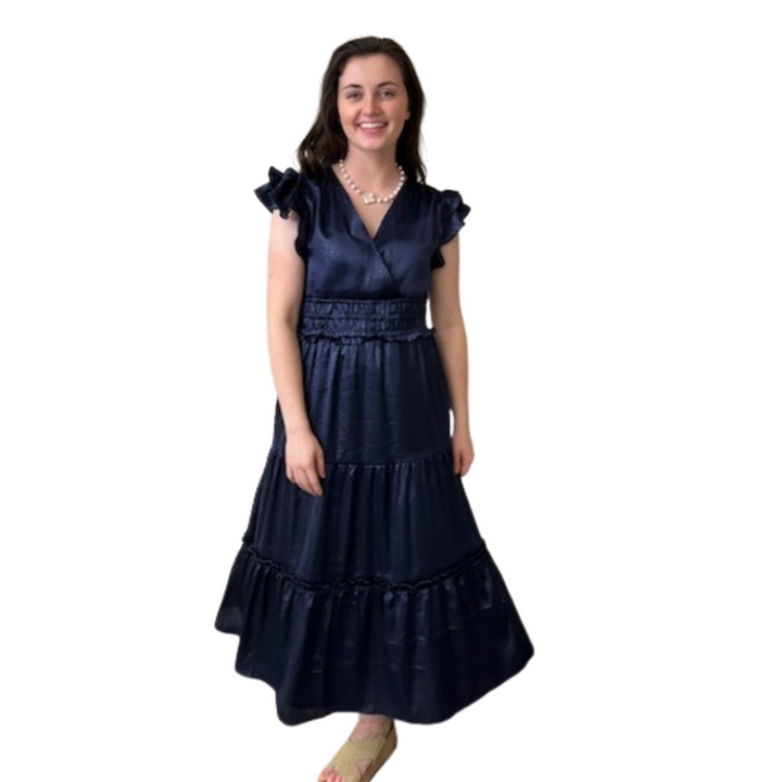 The Ryan Dress in Navy Tonal Floral — view 5