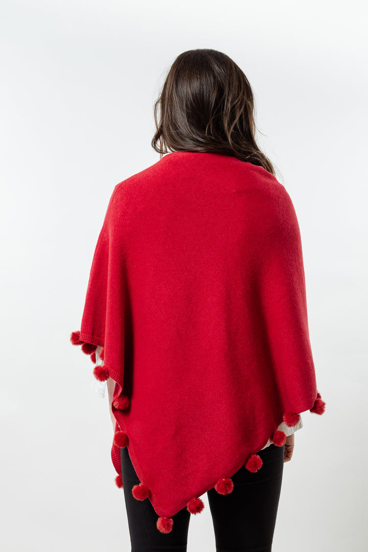 The Rixey Fur Ball Pompom Poncho — view 11