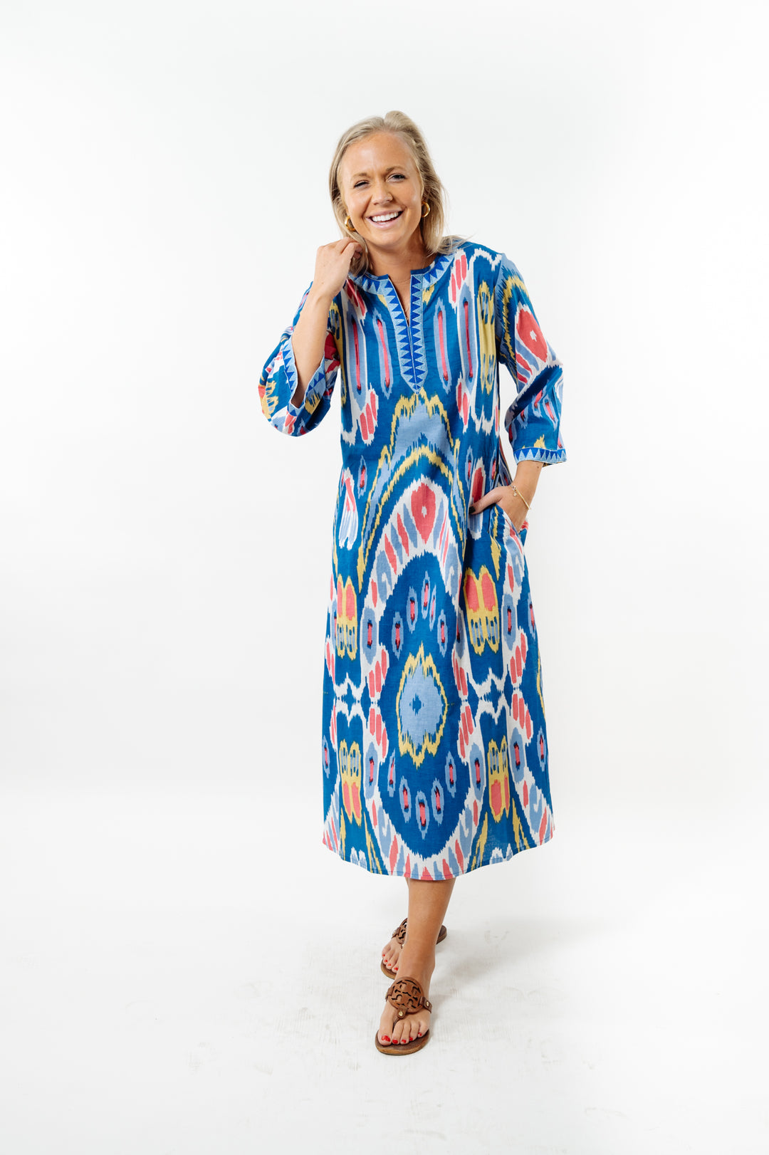 The Kathleen Side Pocket Cotton Kaftan