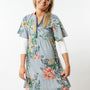 The Pamela Grey Floral Side Pocket Dress
