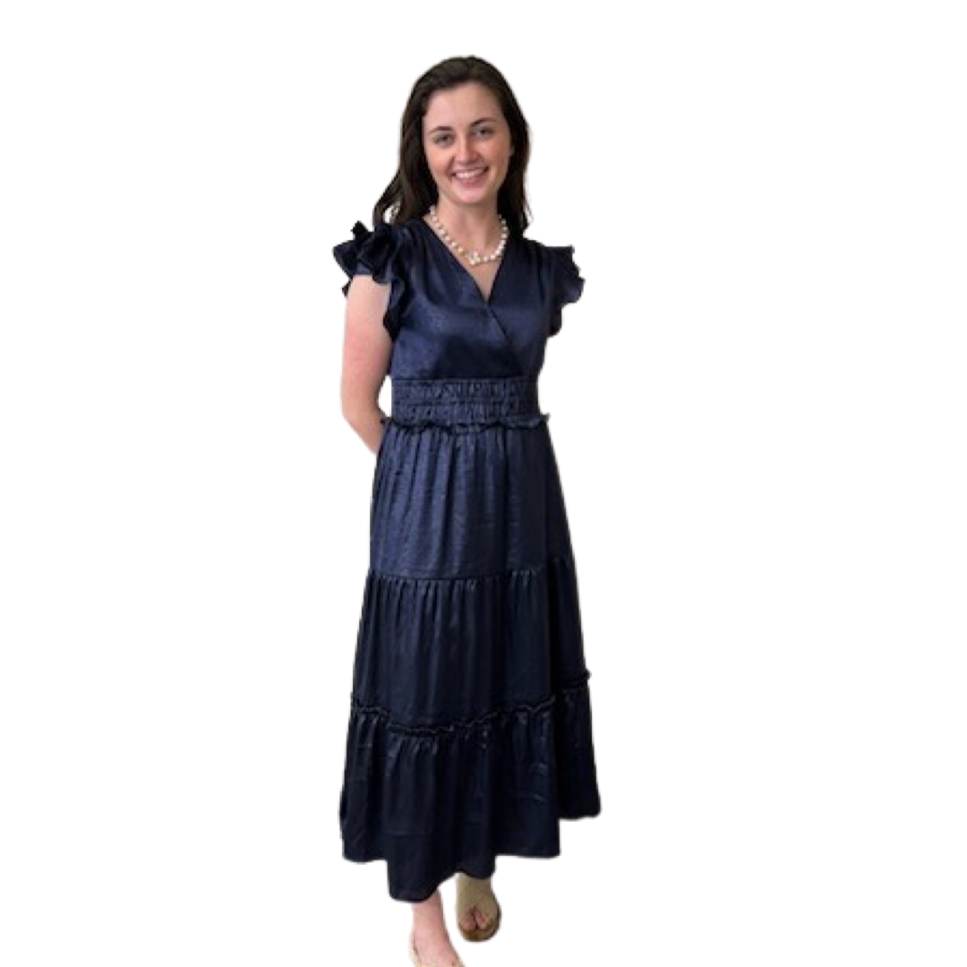 The Ryan Dress in Navy Tonal Floral