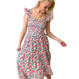The Cloey Smocked Ruffle Sleeve Dress