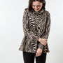 The Haley Abstract Sweater in Brown